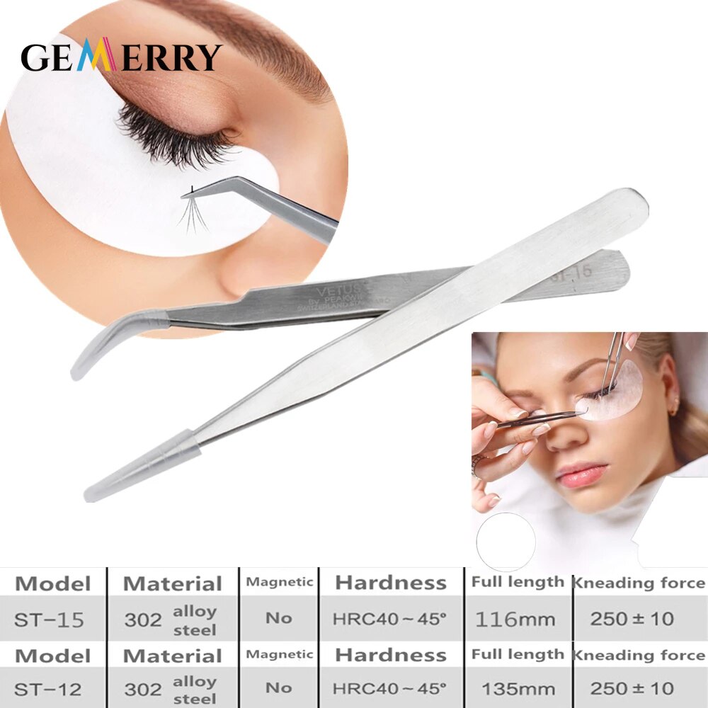 Beruf Pinzette Wimpern Verlängerung Preis Gerade + Gebogene Edelstahl Augenbrauen Zange Schönheit machen-hoch Dekoration Werkzeug