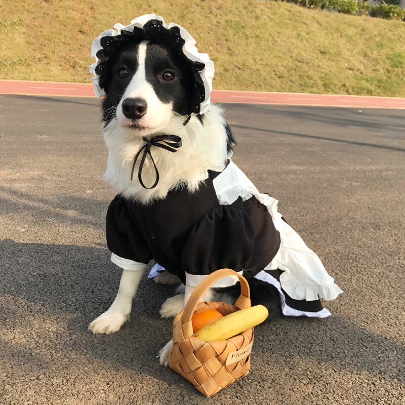 Pet Maid Outfit Large Dog Clothes Medium and Large Dog Cosplay Suit Samoyed Border Collie Labrador Dog Clothes Dog Accessories