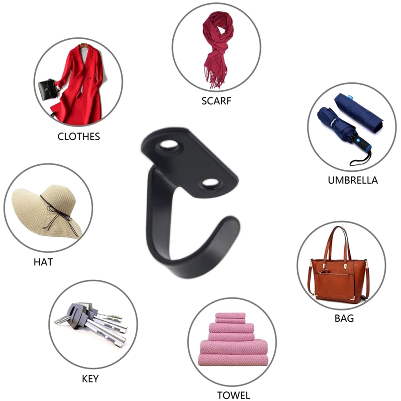 Plafond Gemonteerde Haak Stianless Staal Hanger U-vorm Ring Top Base Haning Fan/Kroonluchter/Plant Decor Black/Zilver Muur Hook Hold