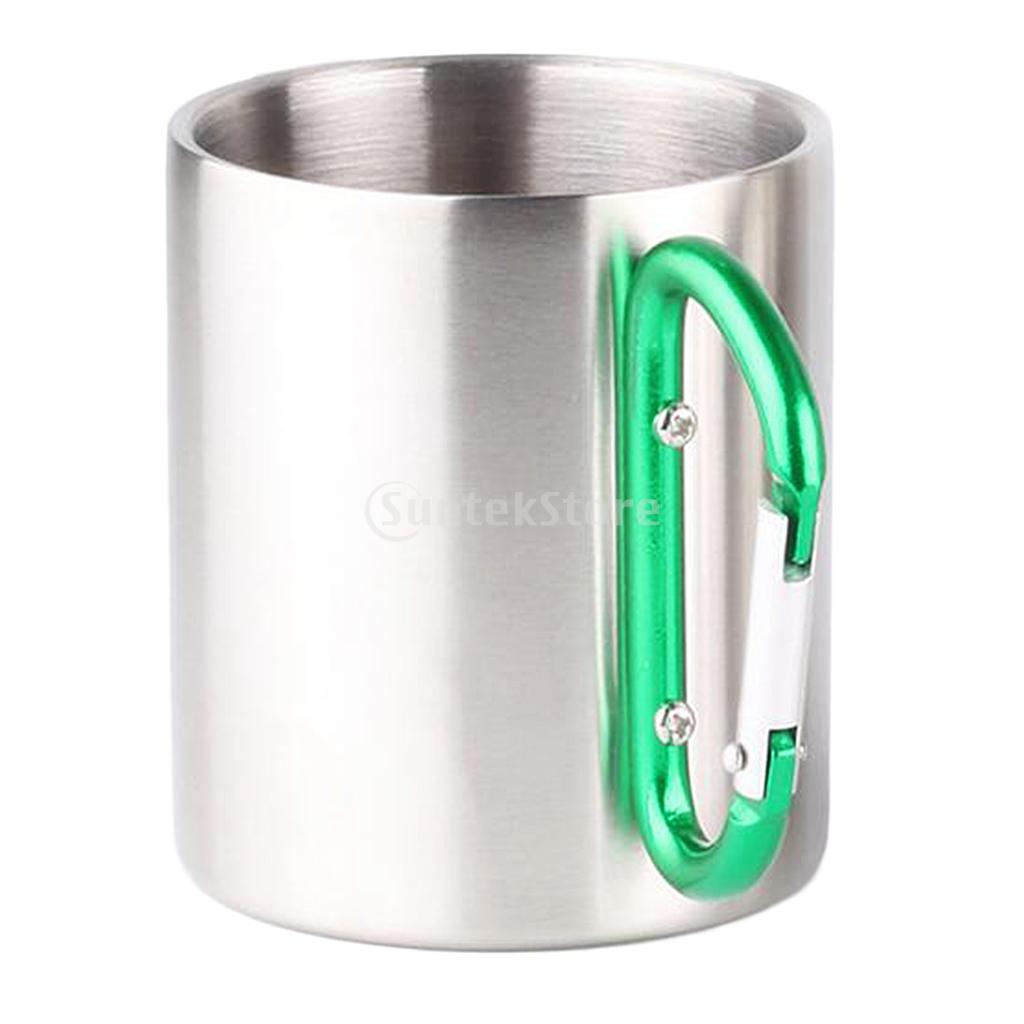 Metal Carabiner Cups Camping Mug Outdoor Travel Metal Hiking Climbing Outdoor Hook Cup Portable Climbing Travel Mug Indoor 150ml