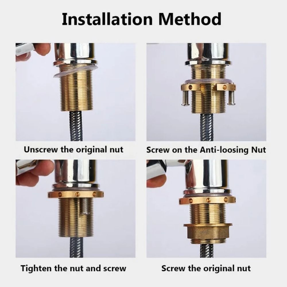 Juego de accesorios de fijación de grifo, tuerca de sujeción montada, Circlip, accesorios de repuesto para lavabo de baño
