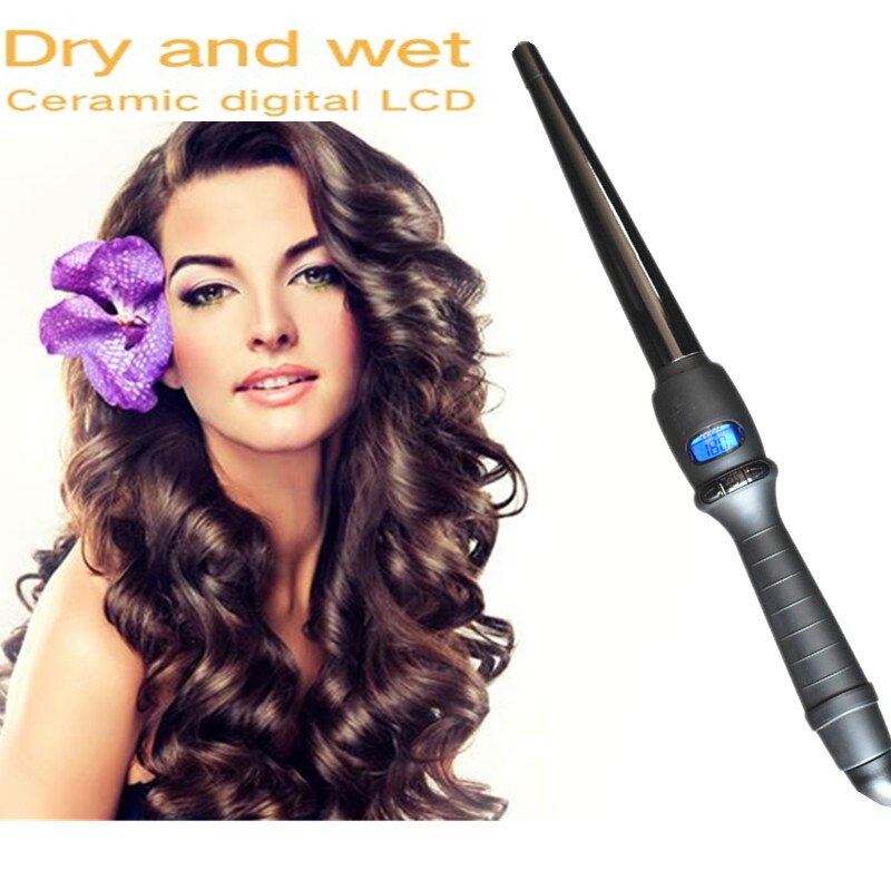 Moniteur LCD outils de coiffure en céramique fer à friser cheveux ondulation poire fleur cône cheveux électrique
