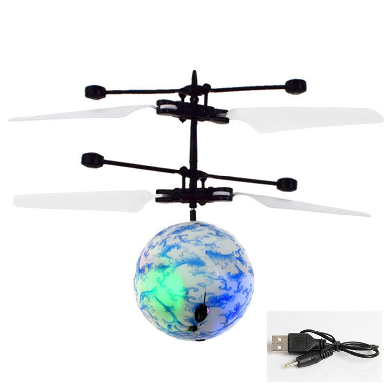 Glowing Toy RC Ball mini Induction Aircraft Colorful Lights Smart Charging Fly Ball RC drone Helicopter Aircraft Best: E