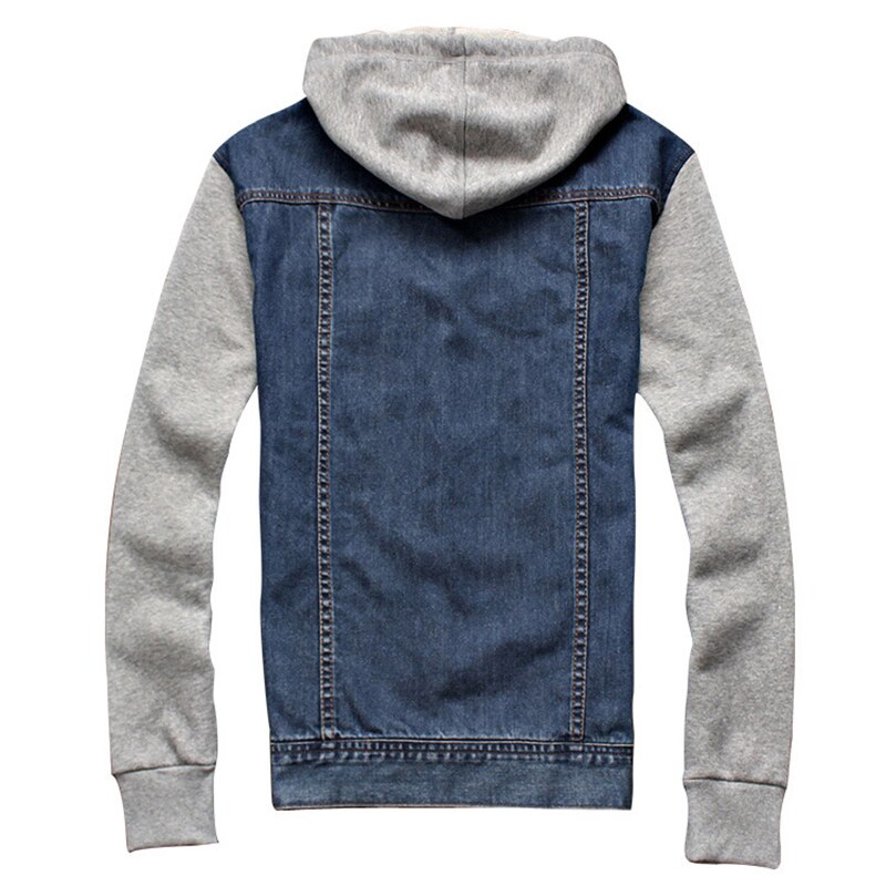 Chaqueta vaquera con capucha para hombre, ropa deportiva para exteriores, informal, a la , con capucha, de talla grande 5XL,