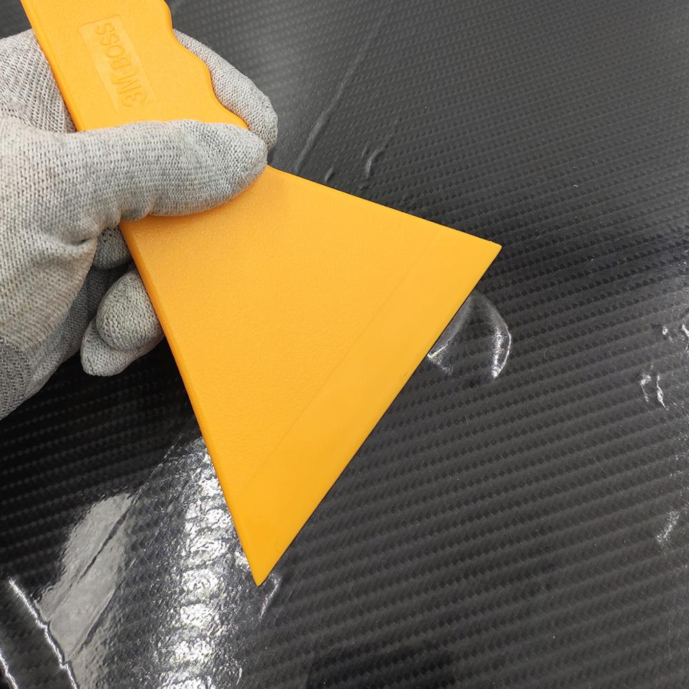 1pc triangel fönster skrapa bil vinyl film wraps applikator verktyg liten gul hand plast skrapa & hållbar  a01