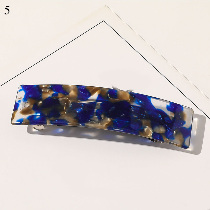 Rectangle Resin Spring Clip Barrette For Women French Marble Print Hairpins Side Clip Shiny Acetate Hair Clip Hair Accessories: Pink