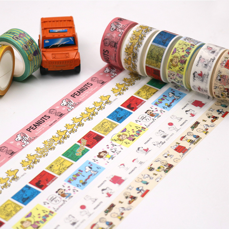 1Stck Nette Welpen und Freunde Karikatur Platz Papier Band Aufkleber Tagebuch Hand Konto Aufkleber 15mm * 5m Karikatur Hund Aufkleber