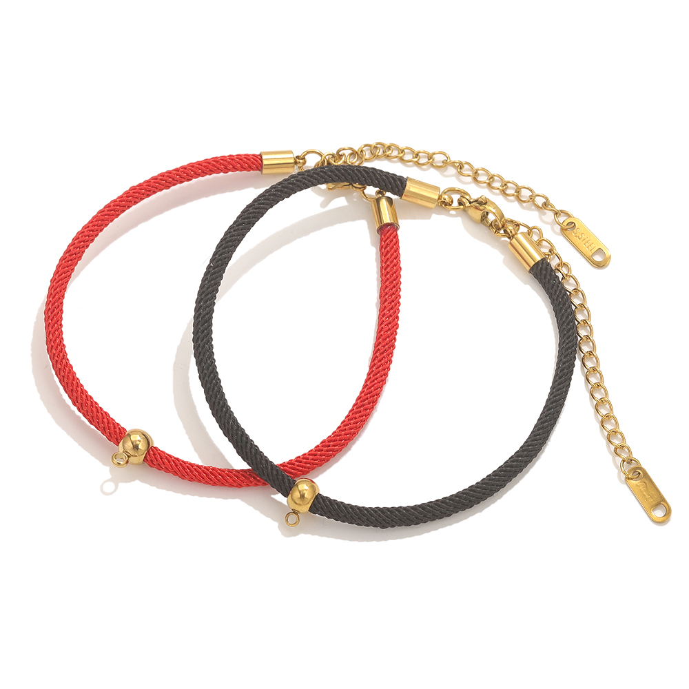 4pcs Stainless Steel Rope Bracelet Connectors Blank Base DIY Adjustable Bracelet Making Accessories Handmade Jewelry Supplies