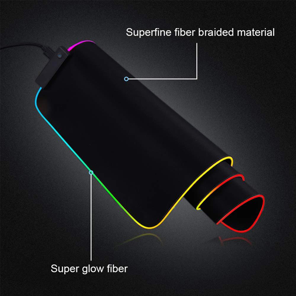 Colorful RGB Mouse Pad Anti-Slip Desk Rubber Pad USB Wired Lighting Backlight Big Gaming Mouse Carpet For keyboard Desk Mise