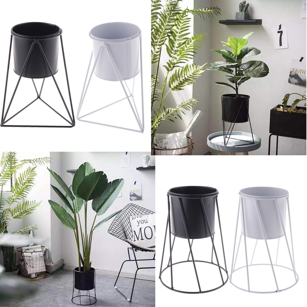 Jernplante vase stativ planter planter have balkon indretning metal blomsterpotte blomstervase hylde rack