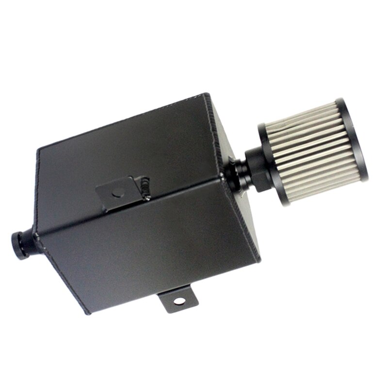 Universal Car Fuel Tank 2L Aluminum Alloy Square Oil Breathable Exhaust Pot