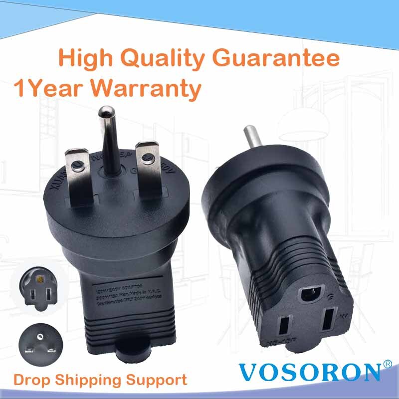 Nema 6-15P 15 AMP Male to NEMA 5-15R Comb Power Convert Adapter