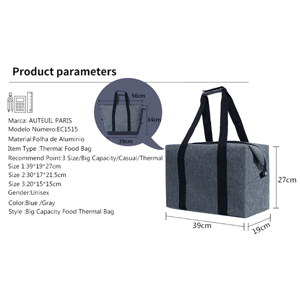 Bolsas reutilizables multiusos de tela Oxford, suministros de pícnic de gran capacidad plegables, paquete de hielo para actividades al aire libre, enfriador aislado