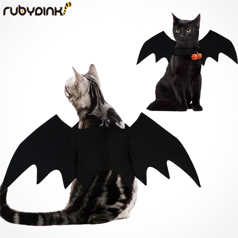 Halloween hund kostumer flagermus vinger vampyr sort sød fancy dress up halloween hund katt kostume udklædning rekvisitter