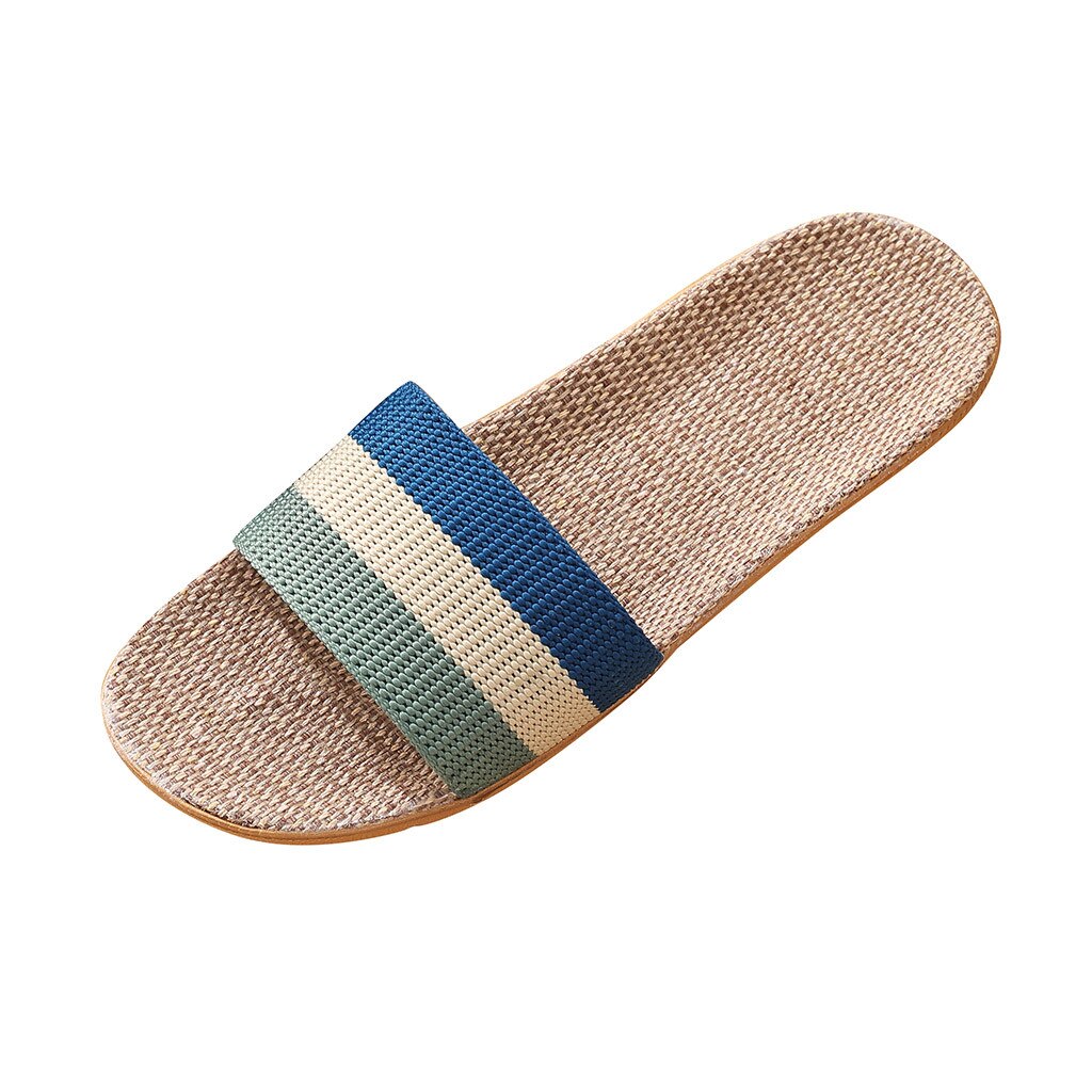 Mannen Casual Slip Riet Slides Indoor Thuis Slippers Strand Schoenen Vlas Bohemian Casual Strand Antislip Slipper: 12.5