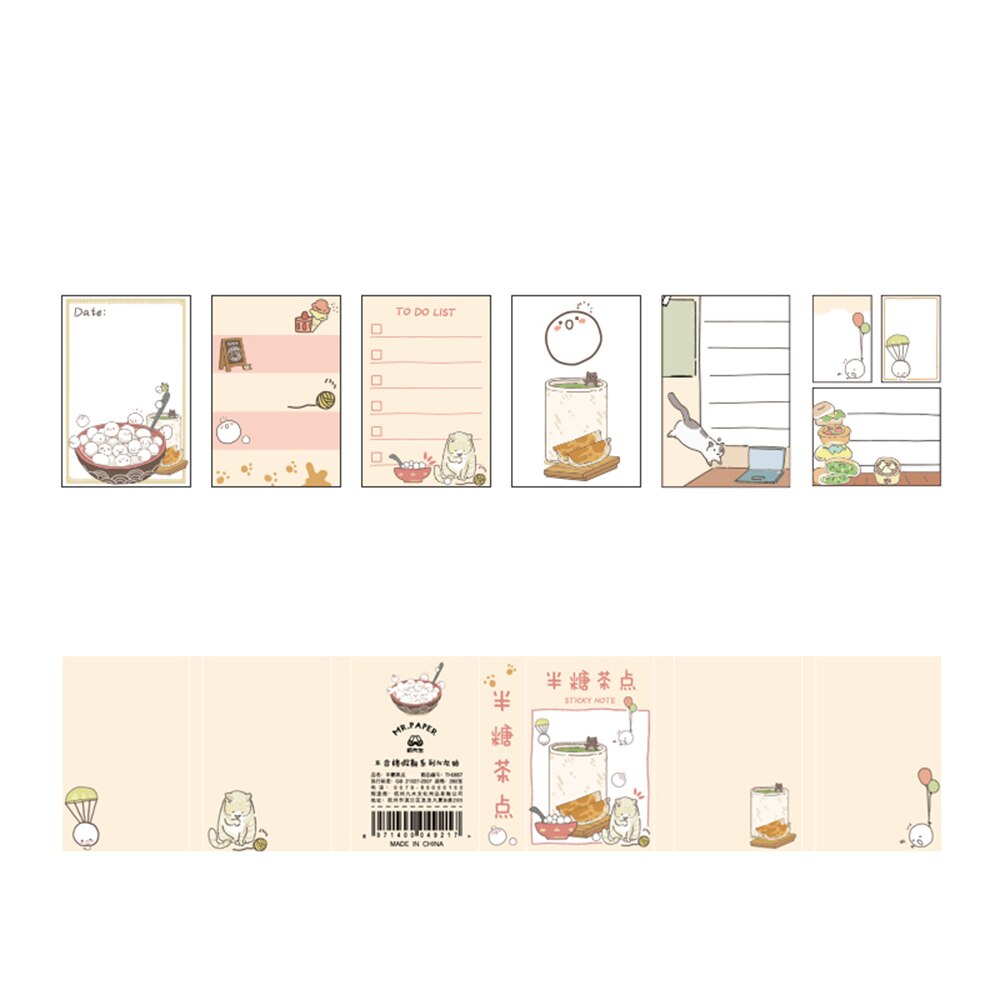 260 Vellen Multi-Fold Sticky Notes Mooie Cartoon Memo Note Dagelijkse Plan Te Doen Lijst Notepad Makkelijk Te Plakken voor Thuis Kantoor School: style 2