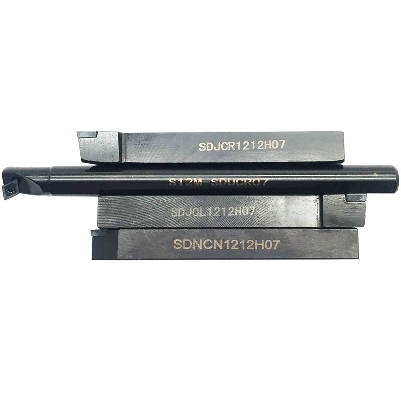 4 pièces 1/2 pouces Mini tour Indexable porte-outil de tournage jeu de bits avec 4 pièces DCMT21.51 Indexable tournant insérer