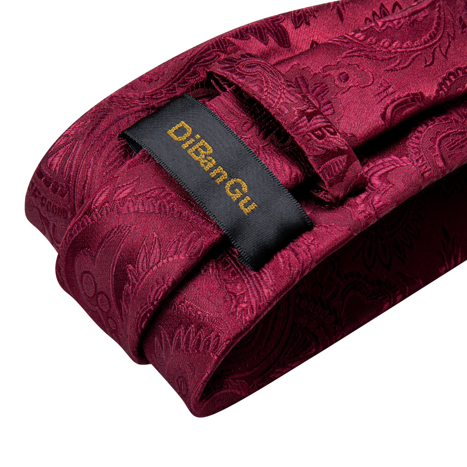 Corbatas de poliéster de Cachemira roja para hombre, 5 uds., con lazo de Metal de Color dorado, pañuelo, gemelos, boda de lujo, graduación, corbata de 8cm