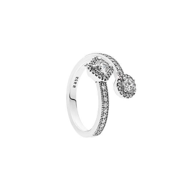 925 Sterling Silver Sparkling Daisy Flower Crown Finger Ring For Women Girl Original Brand Jewelry Fine Gif: 10 / Silver beads 1
