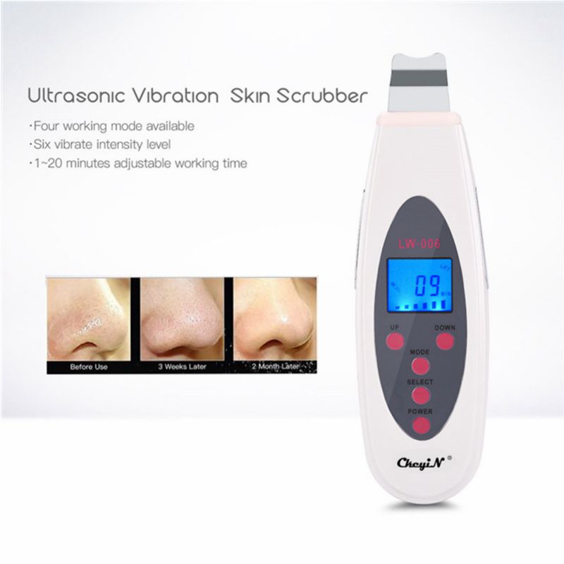 Ultrasonic Face Cleaner Skin Scrubber Ultrasound Vibration Massager Ultrasound Peeling Clean Tone Lift Scrubber P40