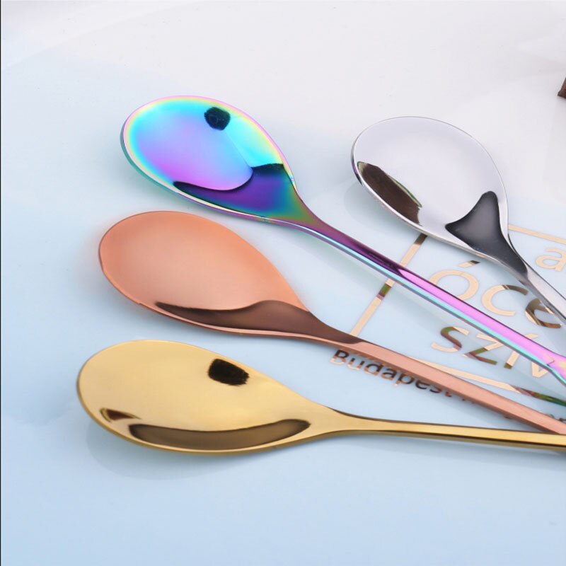 Japanese-style stainless steel coffee spoon dessert series set home kitchen rose four-leaf clover cartoon spoon