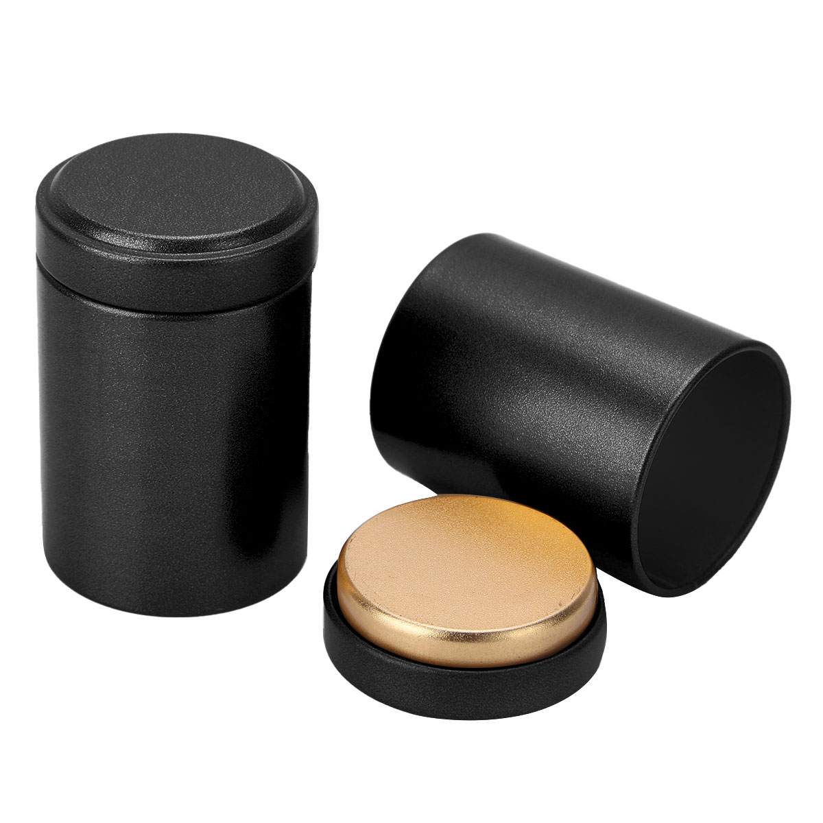 2Pcs Aluminum Moisture-Proof Mini Empty Tea Tins Canister Loose Leaf Tea Tin Containers with Airtight Lid Food Storage Container