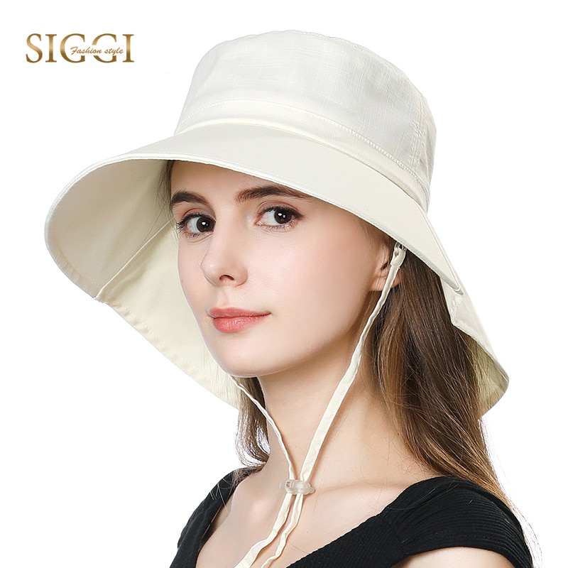Fancet zomer lente strand dames zonnehoed femme opvouwbare uv-pet katoenen kinkoord brede rand ademend opvouwbaar voor dames 1005