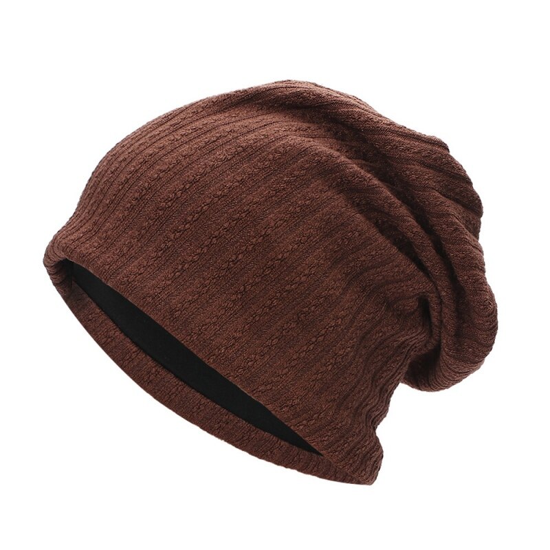 Gorro de Crochet acanalado para hombre y mujer, gorro de gran tamaño, cálido, holgado, para invierno: C
