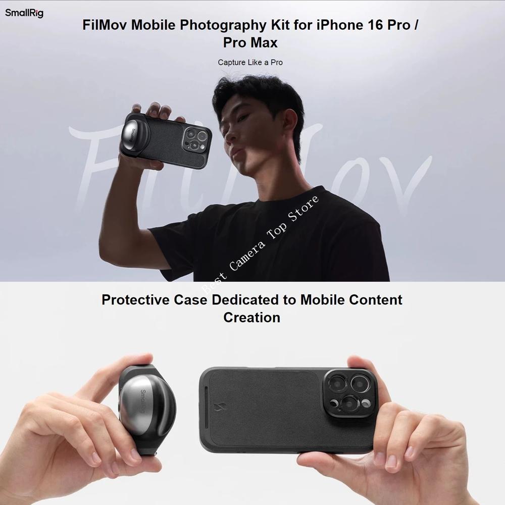SmallRig FilMov Photography Kit for iPhone 16 Pro Max, for iPhone 16 Pro, with Capture Grip/T-Mount Lens Backplate for MagSafe
