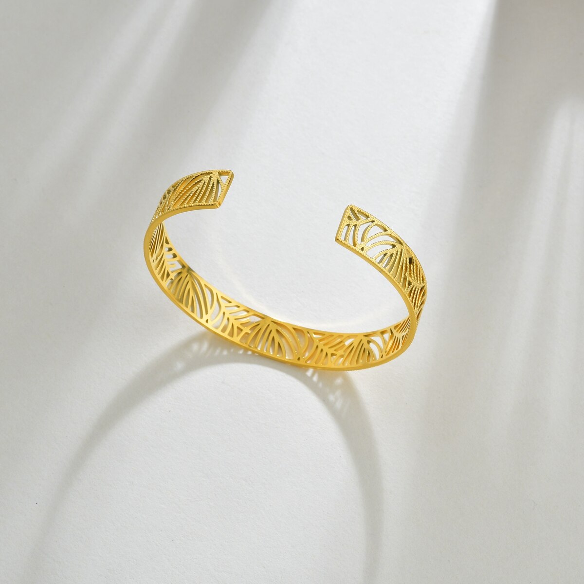 Sifisrri bracciale intagliato vuoto in oro 18 carati con foglia irregolare in acciaio inossidabile per donna braccialetto unico accessorio regalo gioielli femminili