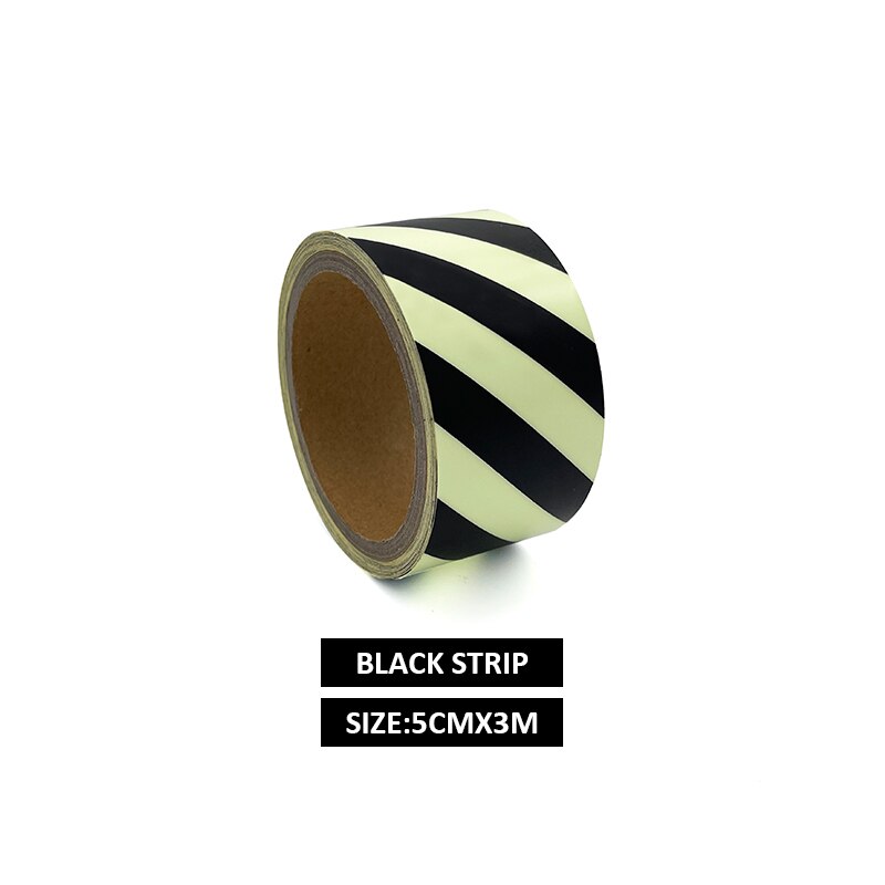 3M Glow Tape Zelfklevende Sticker Verwijderbare Lichtgevende Tape Fluorescerende Glowing Dark Opvallende Waarschuwing Tape: Black Strip