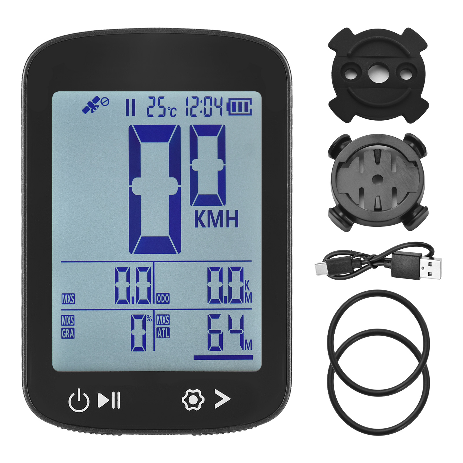 GPS Bike Computer Wireless Bike Speedometer High Clear Display 5 StarPositioningGPS BeiDou GLONASS Galileo and QZSS Rechargeable: Default Title