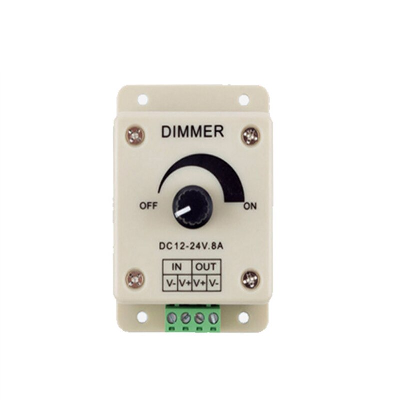 12 V 24 V LED Dimmer 8A Voltage Regulator Verstelbare Controller voor LED Strip Licht Lamp: Default Title