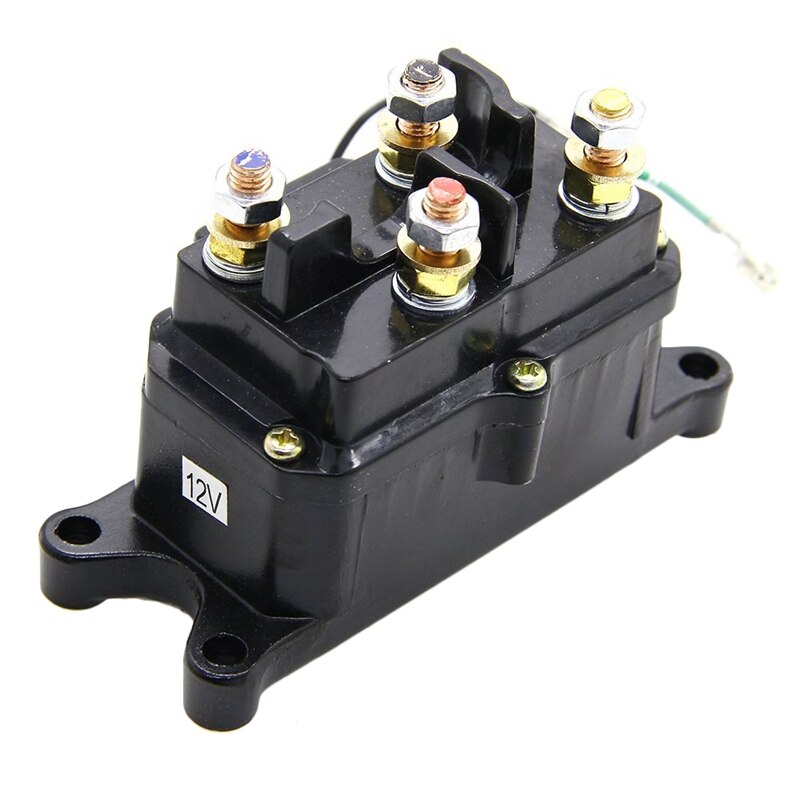 Winch Solenoid 12V 250A Relay Contactor with 6Pcs Protecting Caps Suitable for ATV UTV 4X4 Vehicles