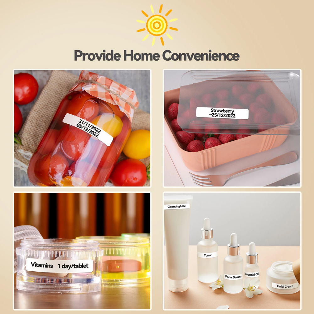 1Roll white transparent label sticker Label Maker Paper for P12 P15 P50 Phomemo Q30 D30 label printer Name Sticker Thermal label