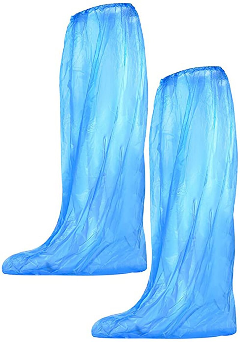 10 Pairs Disposable Boot Covers Waterproof Rain Shoe Covers Anti-Slip Long Shoes Covers