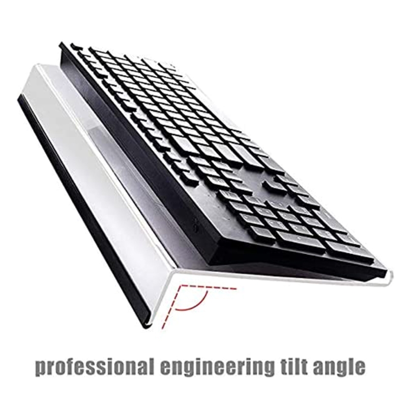 Clear Acrylic Tilted Computer Keyboard Stand for Ergonomic Typing Keyboard Tray Holder with Silicone Non-Slip Case