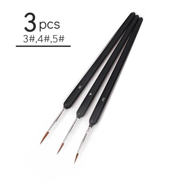 10 PCS Miniature Paint Brushes Set Nylon Hook Line Pen Art Liner Drawing For Acrylic Watercolor Painting Brushes: Type(3 4 5)