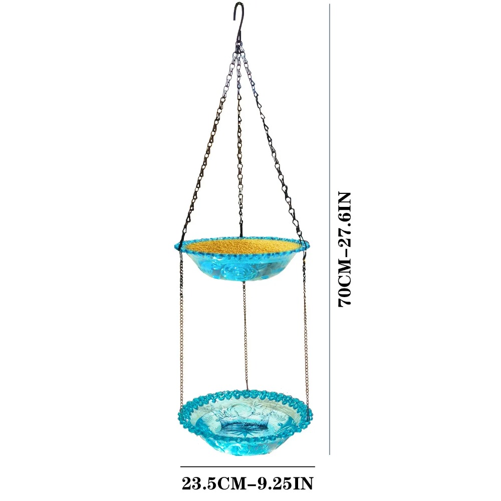 Bird Feeder Double-layer Outdoor Hanging Bird Feeder Bird Bath Courtyard Garden Hummingbird Feeder