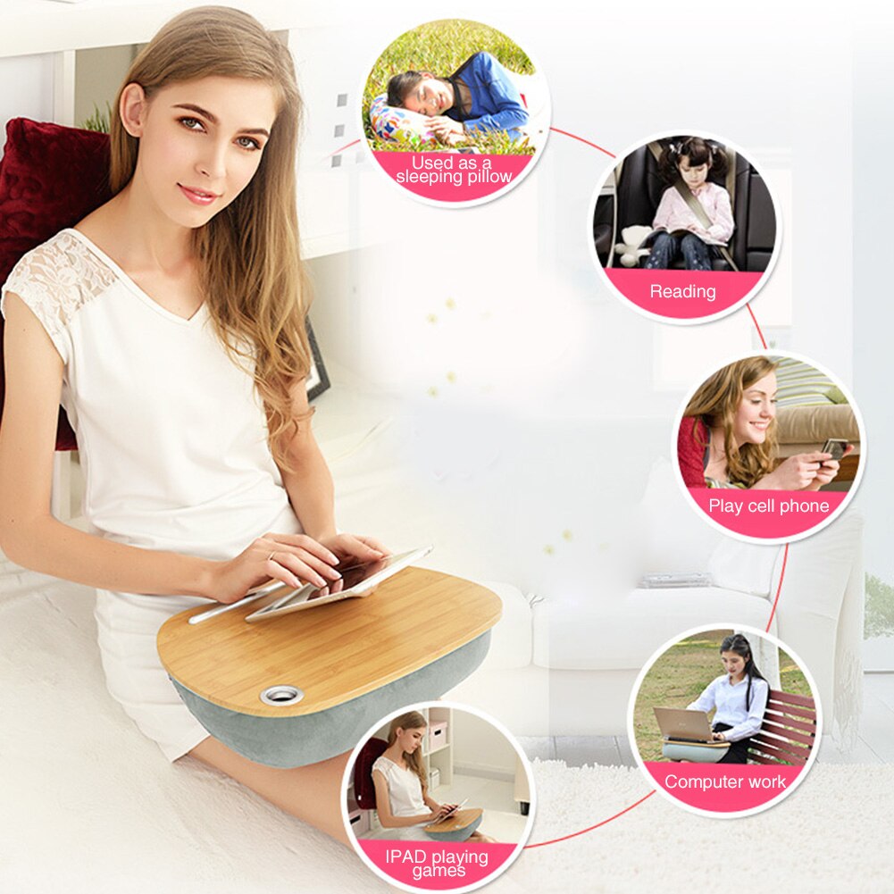 Double Sided With Soft Cushion Reading Table Laptop Desk Portable Office Bedroom Sleeping Study Multipurpose Writing Adults Kids
