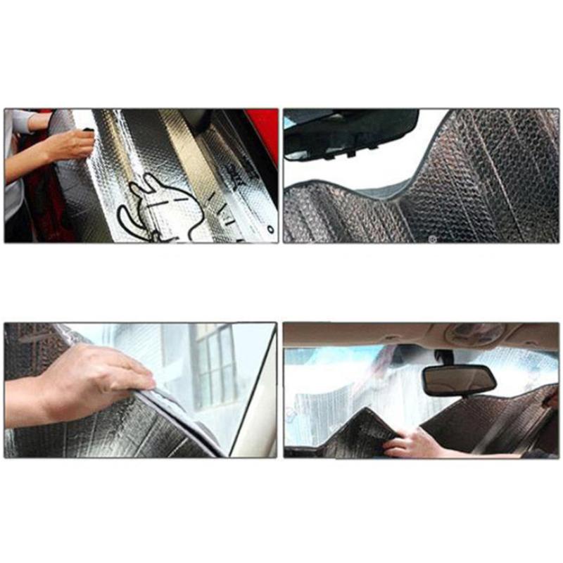 130 x 60cm folie bilvindusdeksel auto frontrute varme solskjerm visir deksel front solskjerm uv protect film skum