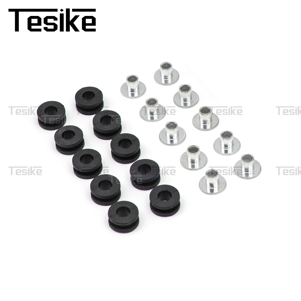 Arandelas de goma para motocicleta, kit surtido de pernos de carenado, alivio de presión, amortiguador, arandela, buje de choque, accesorios: Gris