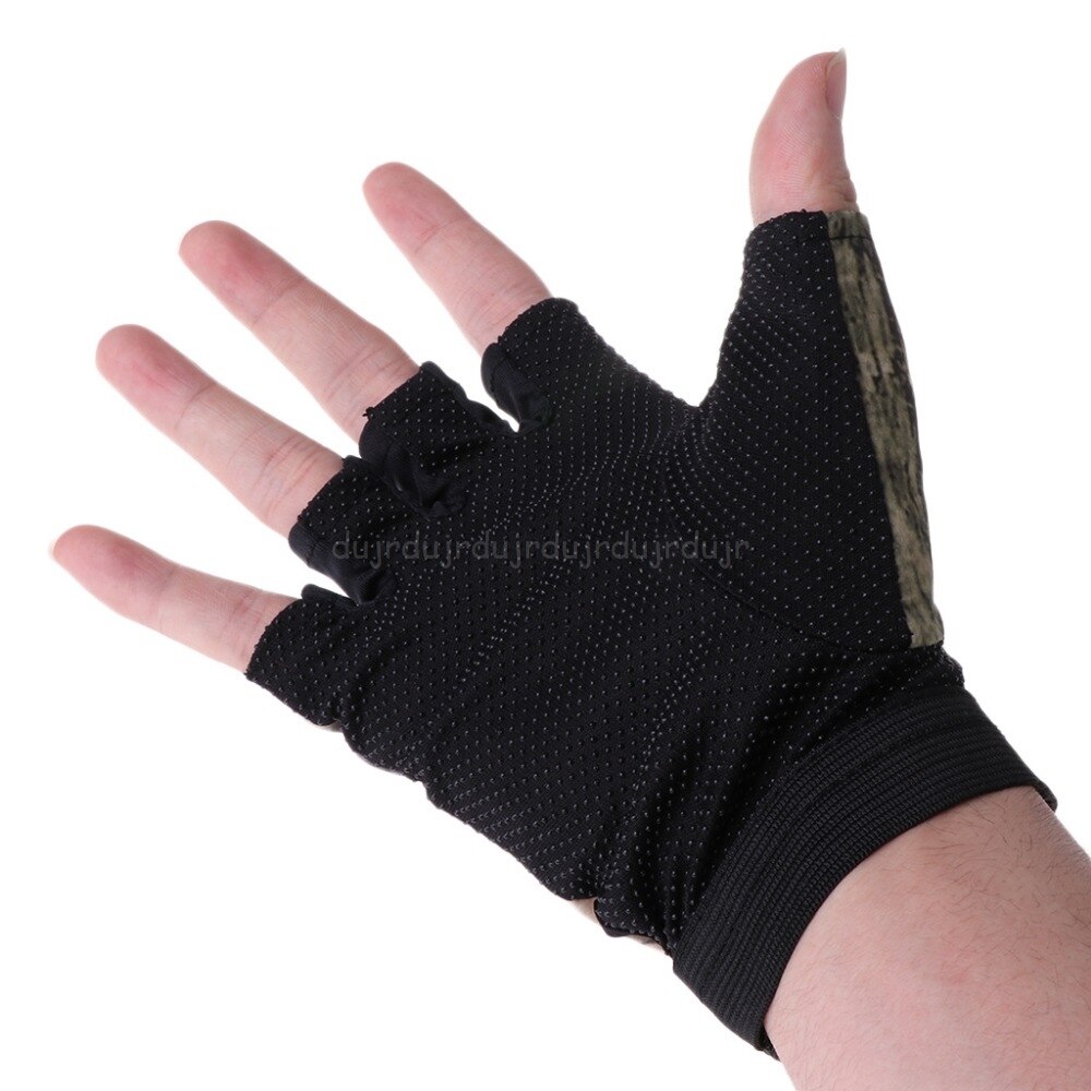 Guantes de pesca de camuflaje antideslizantes, de 5 dedos cortados, de , para deportes al aire libre, antideslizantes, N20