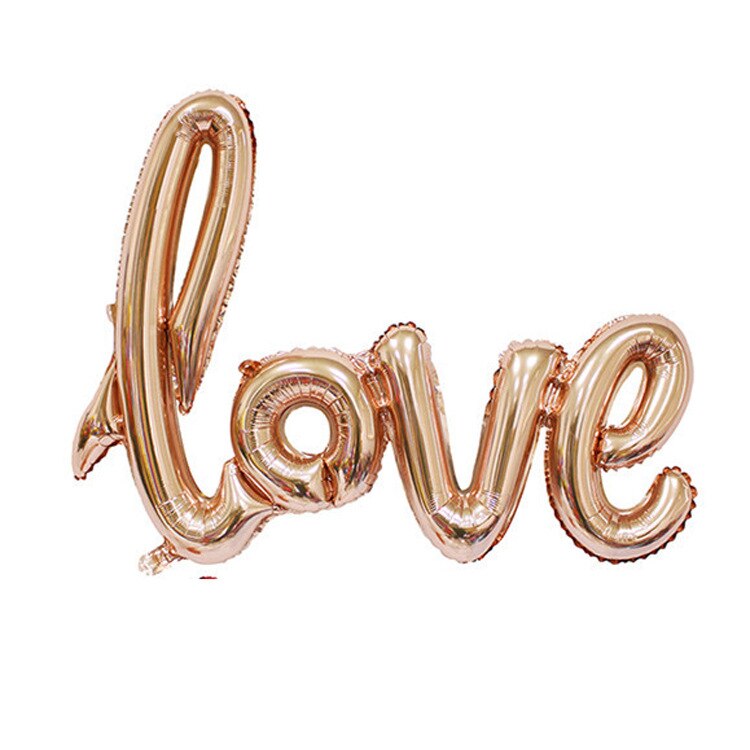 Bruiloft Ballonnen Ligaturen Liefde Brief Folie Ballon Anniversary Valentines Verjaardagsfeestje Decoratie Photo Booth Props: Rose gold / 54cm