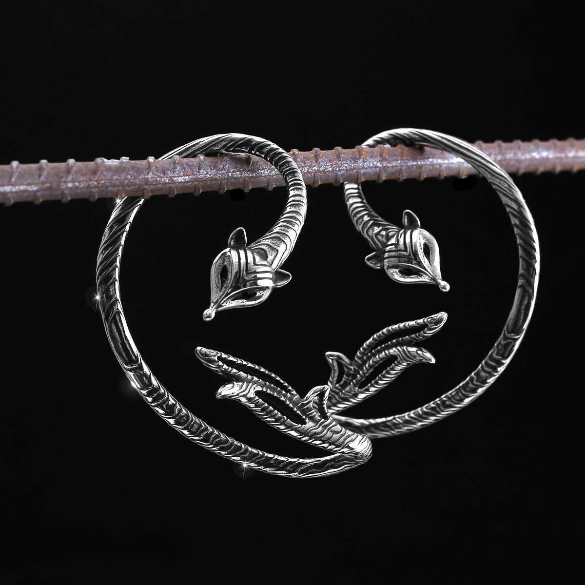 Stainless Steel Fox Clip Earring Girls Punk Hip Hop Boutique Handmade Non-piercing Ear Cuff Jewelry