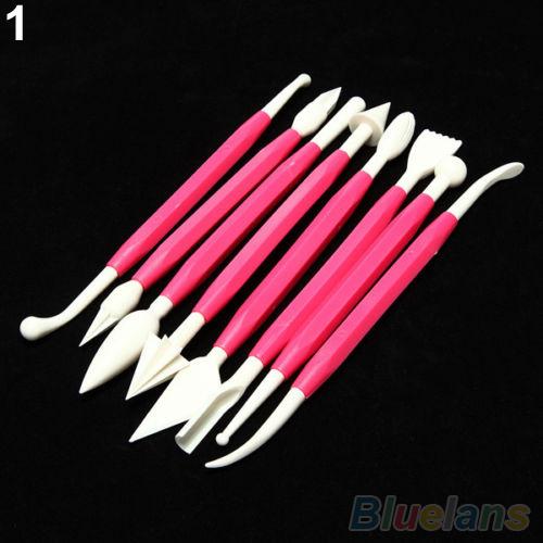 8 Pcs/1 Set Flower Plunger Cutter Sugar craftes Fondant Cake Mold Decorating Tools: Red