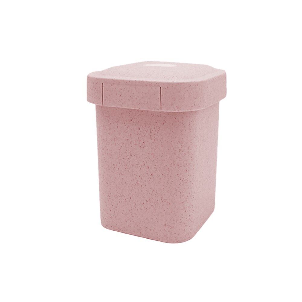 550 Ml Studenten Lunchbox Tarwe Stro Bento Soep Cup Seal Met Deksel Magnetron Servies Voedsel Opslag Container Voedsel Doos: Roze