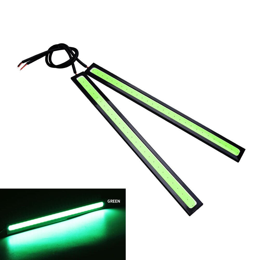 6Pcs Dc 12V 17Cm Dagrijverlichting Waterdicht Wit Drl Led Auto Lamp Strip Verlichting Bars Voor camping Caravan Boot Auto: 17CM  Green