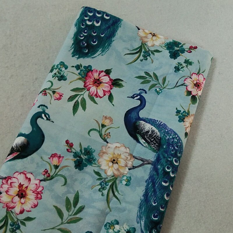 Attactive Big Vivid Peacock Animal Printed Cotton Fabric 50x105cm Animal Fabric Patchwork Cloth Dress Party Home Decoration: design 1