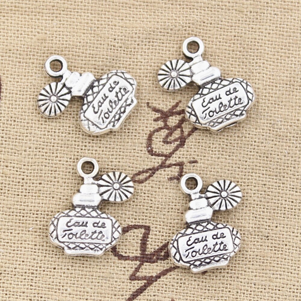 15 pièces breloques bouteille de parfum 17x12mm Antique couleur argent plaqué pendentifs faisant bricolage à la main tibétain couleur argent bijoux